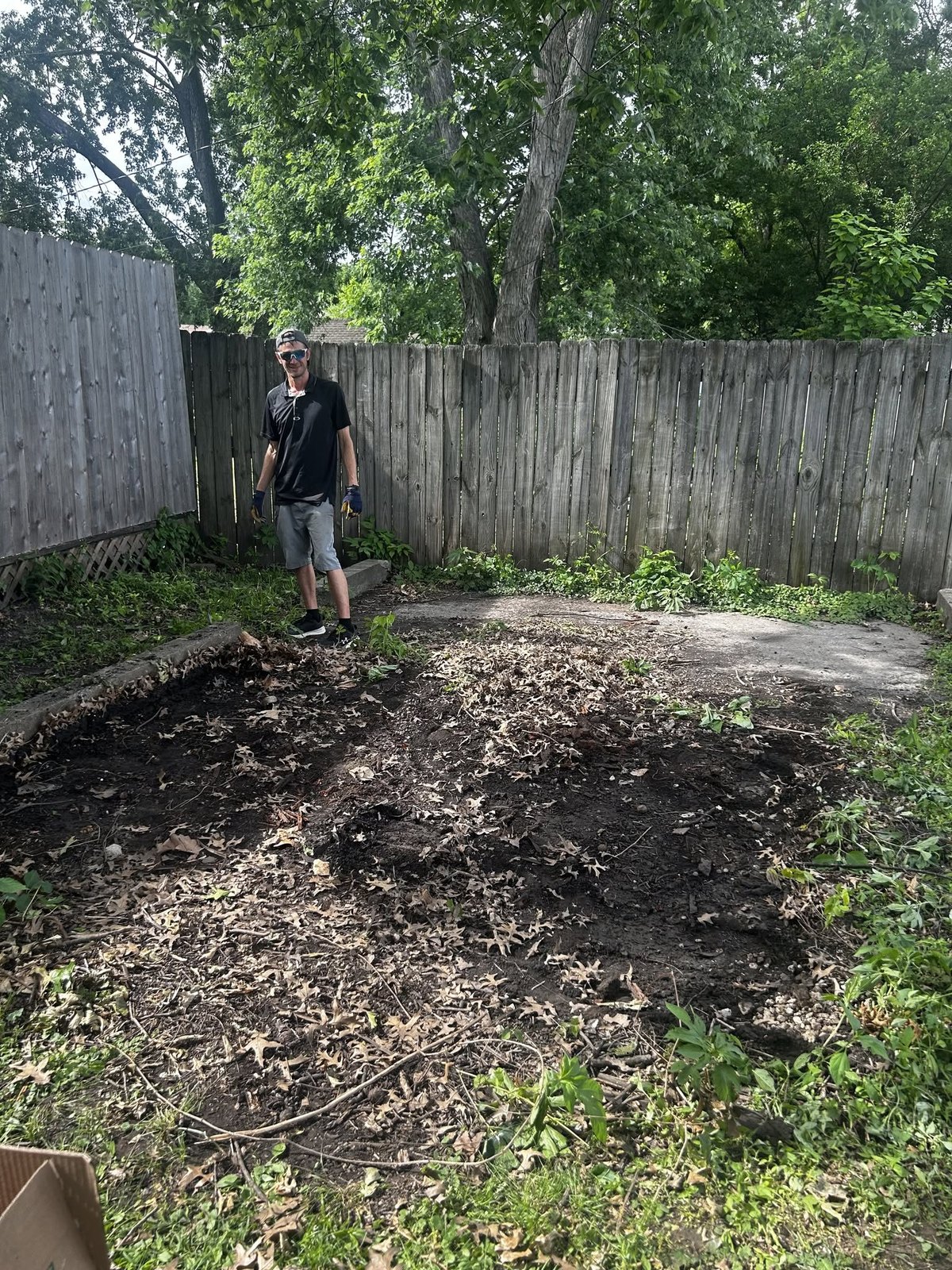 Yard cleanup and debris removal work